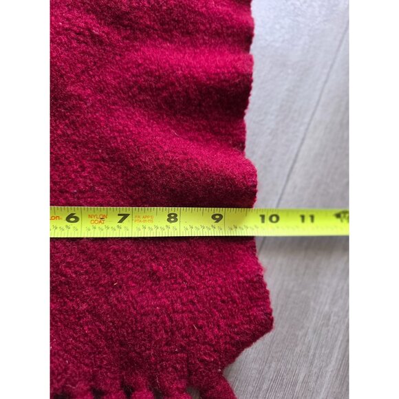 Cisco Handwoven Burgundy Wool Scarf With Fringe - Picture 5 of 5